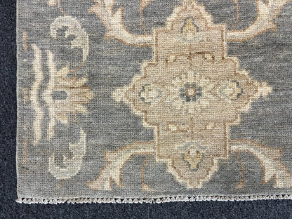 Light blue/Ivory Oushak 9X12 Handmade Wool Rug # 10680