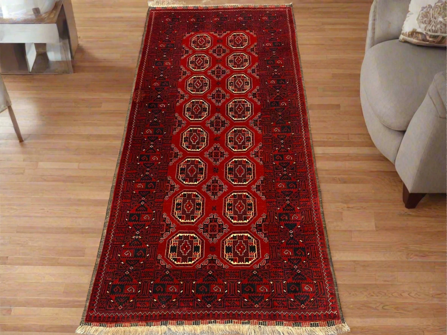 3X7 Afghan Turkmen Waziri Handmade Wool Rug # 11892