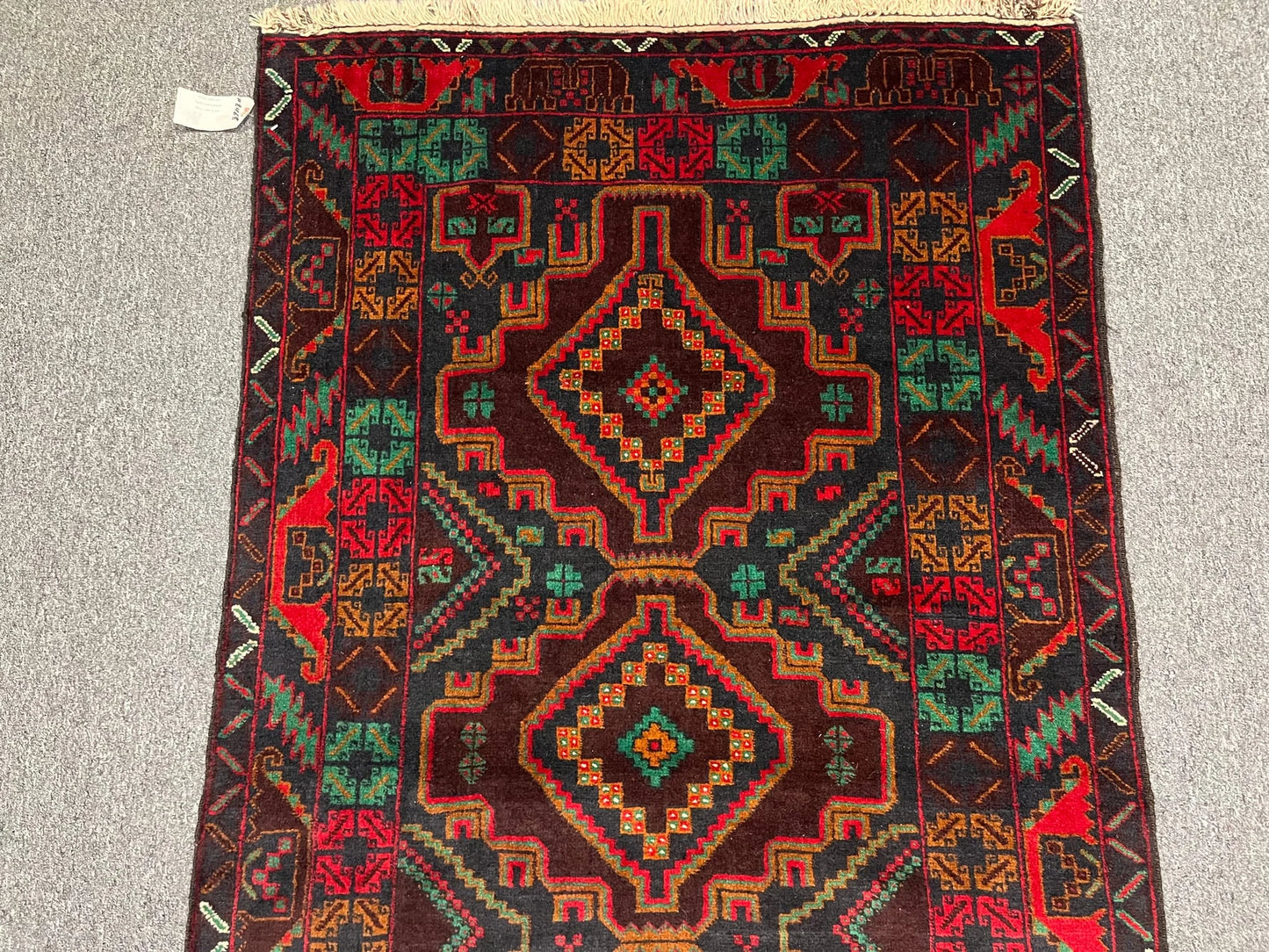 One of a Kind Afghan Baluch 4X6 Handmade Wool Rug # 8468