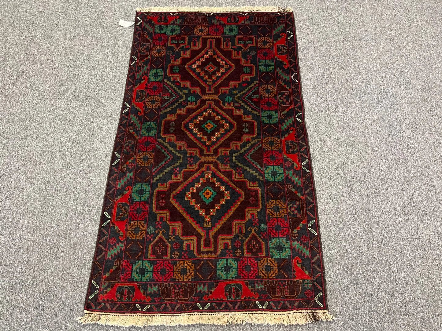 One of a Kind Afghan Baluch 4X6 Handmade Wool Rug # 8468