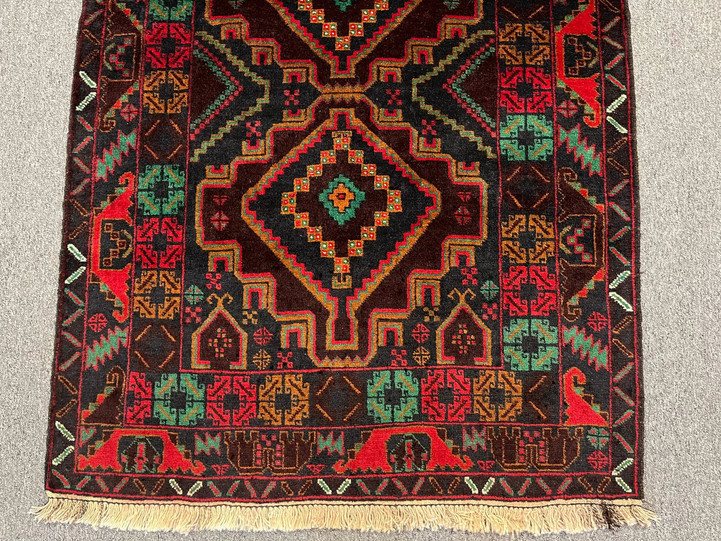 One of a Kind Afghan Baluch 4X6 Handmade Wool Rug # 8468