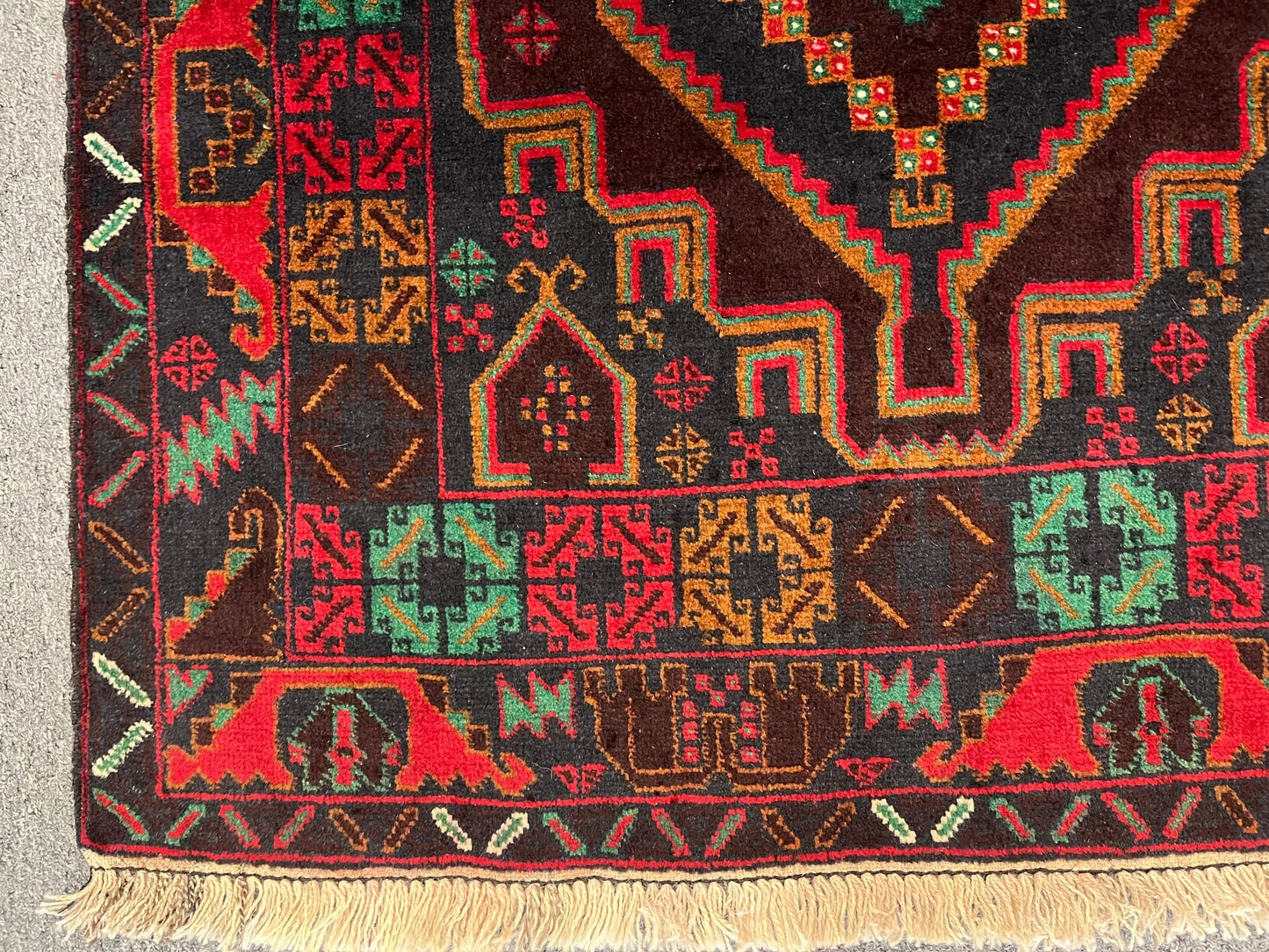 One of a Kind Afghan Baluch 4X6 Handmade Wool Rug # 8468