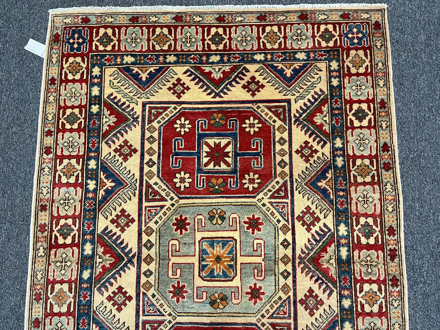 Kazak Multicolor 4X6 Handmade Wool Rug # 9910