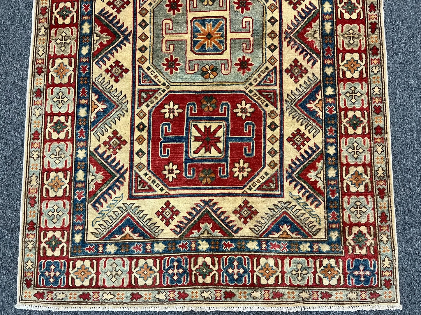 Kazak Multicolor 4X6 Handmade Wool Rug # 9910