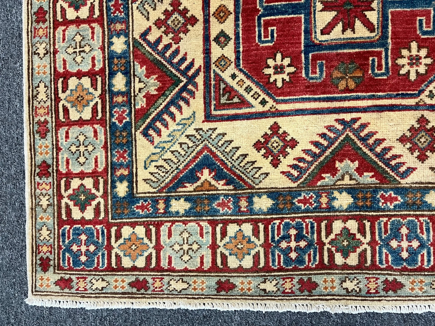 Kazak Multicolor 4X6 Handmade Wool Rug # 9910