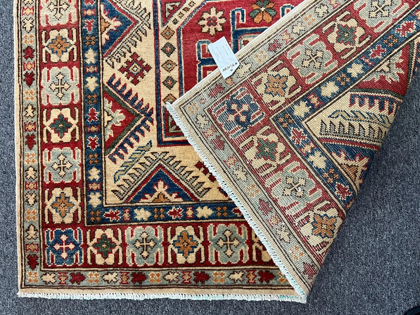 Kazak Multicolor 4X6 Handmade Wool Rug # 9910