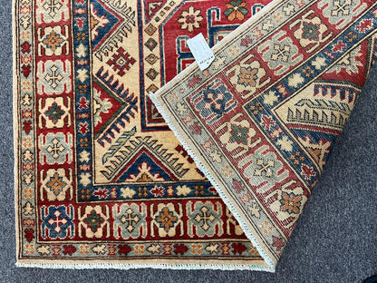 Kazak Multicolor 4X6 Handmade Wool Rug # 9910