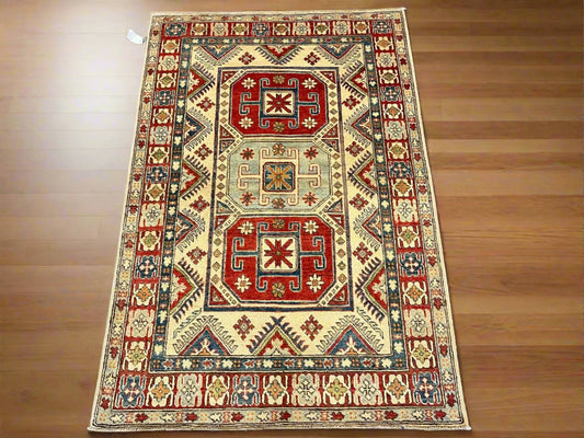 4X6 Kazak Oriental Handmade Wool Rug # 9887