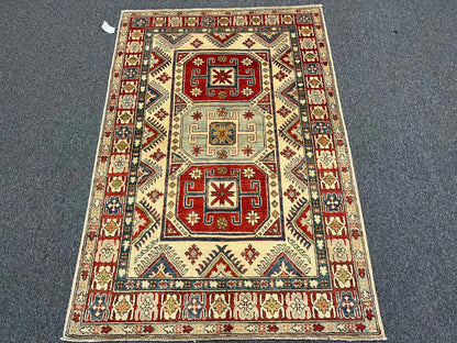 4X6 Kazak Oriental Handmade Wool Rug # 9887