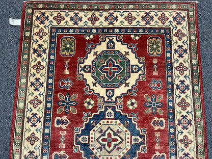 Kazak Multicolor 4X6 Handmade Wool Rug # 9439