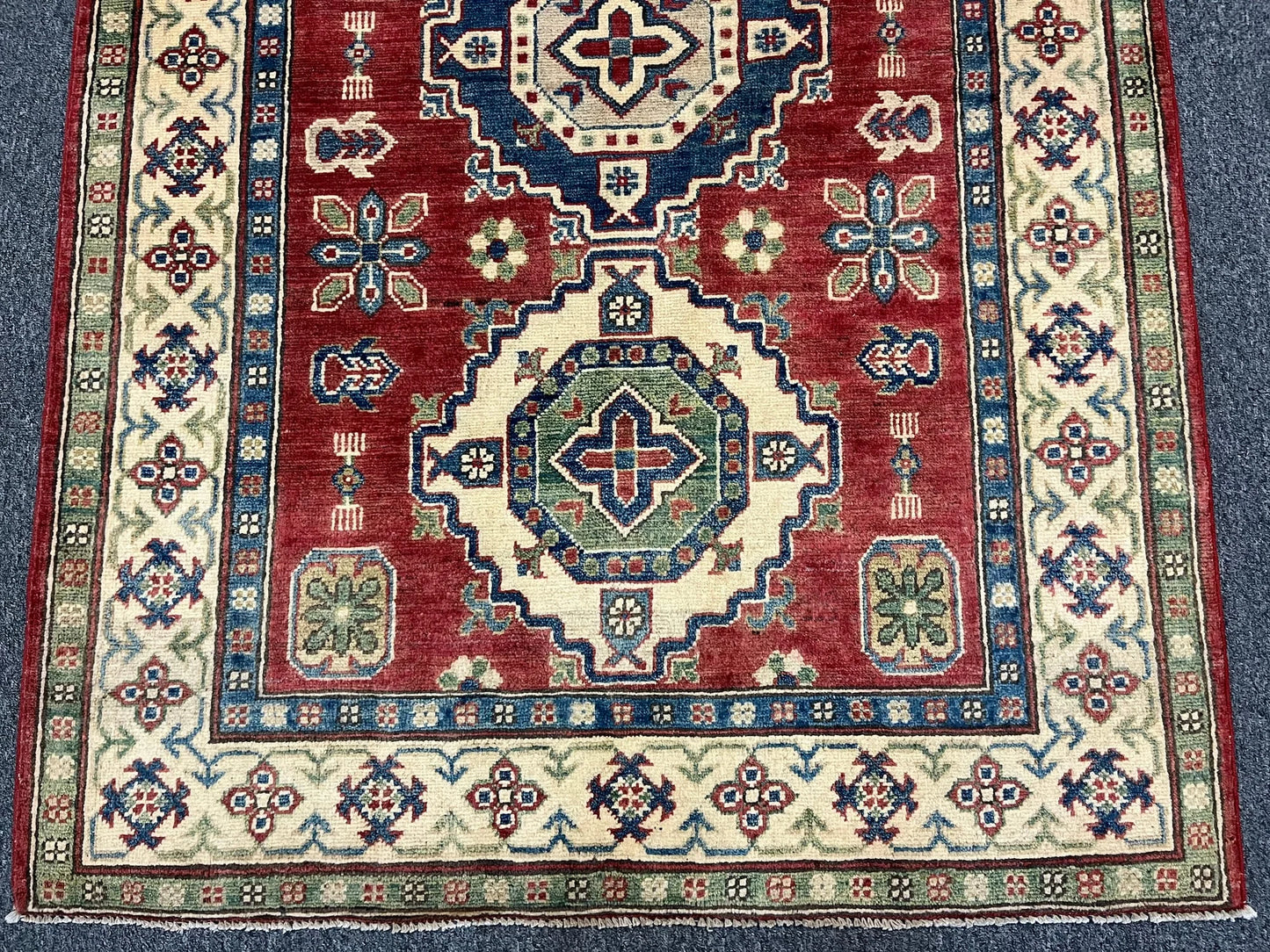 Kazak Multicolor 4X6 Handmade Wool Rug # 9439