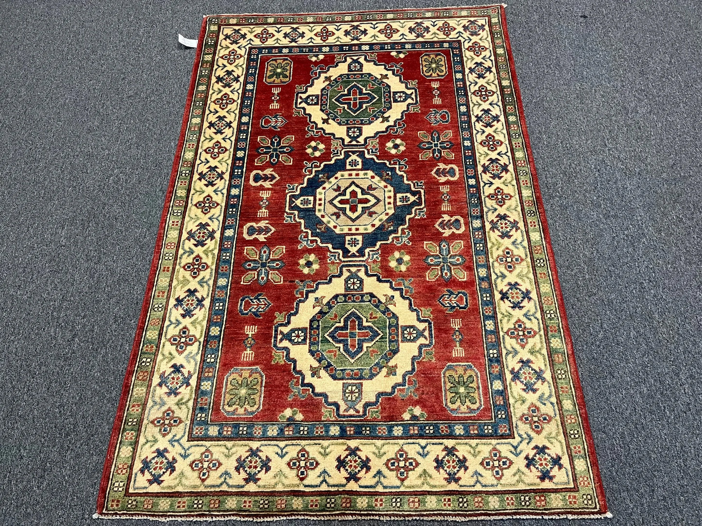 Kazak Multicolor 4X6 Handmade Wool Rug # 9439