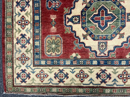 Kazak Multicolor 4X6 Handmade Wool Rug # 9439