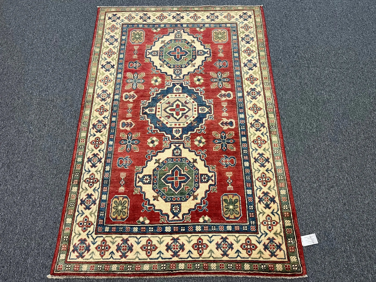 Kazak Multicolor 4X6 Handmade Wool Rug # 9439