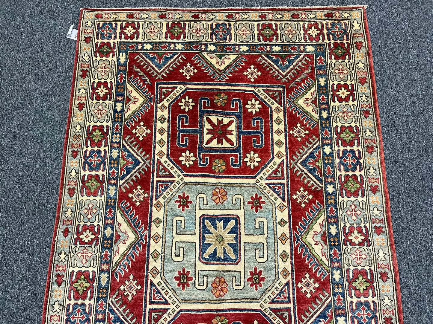 Kazak Multicolor 4X6 Handmade Wool Rug # 9499