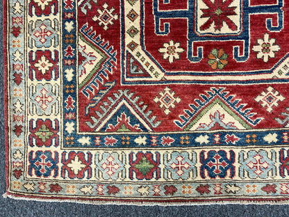 Kazak Multicolor 4X6 Handmade Wool Rug # 9499