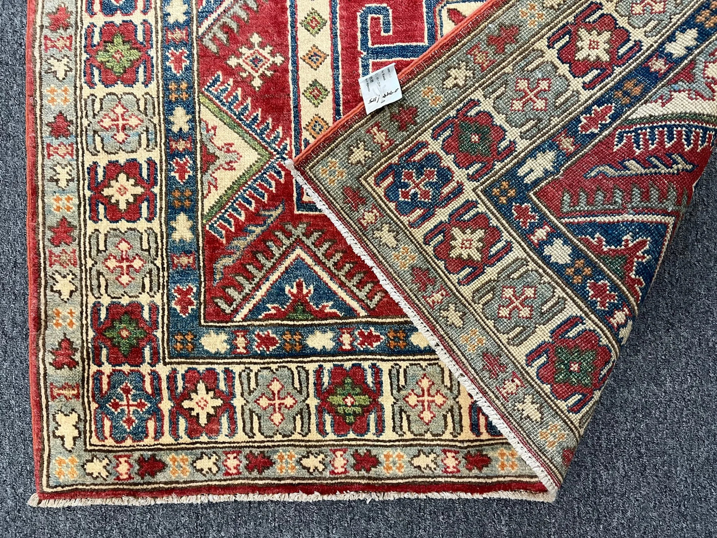 Kazak Multicolor 4X6 Handmade Wool Rug # 9499