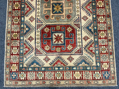 Kazak 4X6 Tribal Handmade Wool Rug # 9893