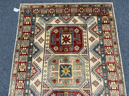 Kazak 4X6 Tribal Handmade Wool Rug # 9893