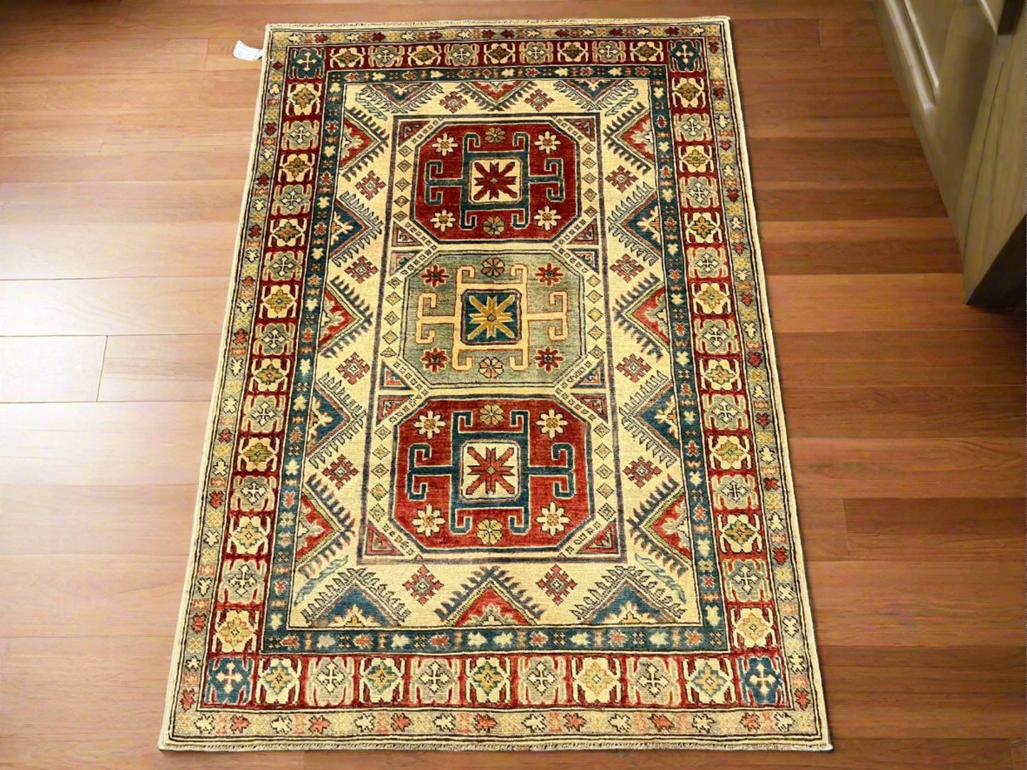 Kazak 4X6 Tribal Handmade Wool Rug # 9893