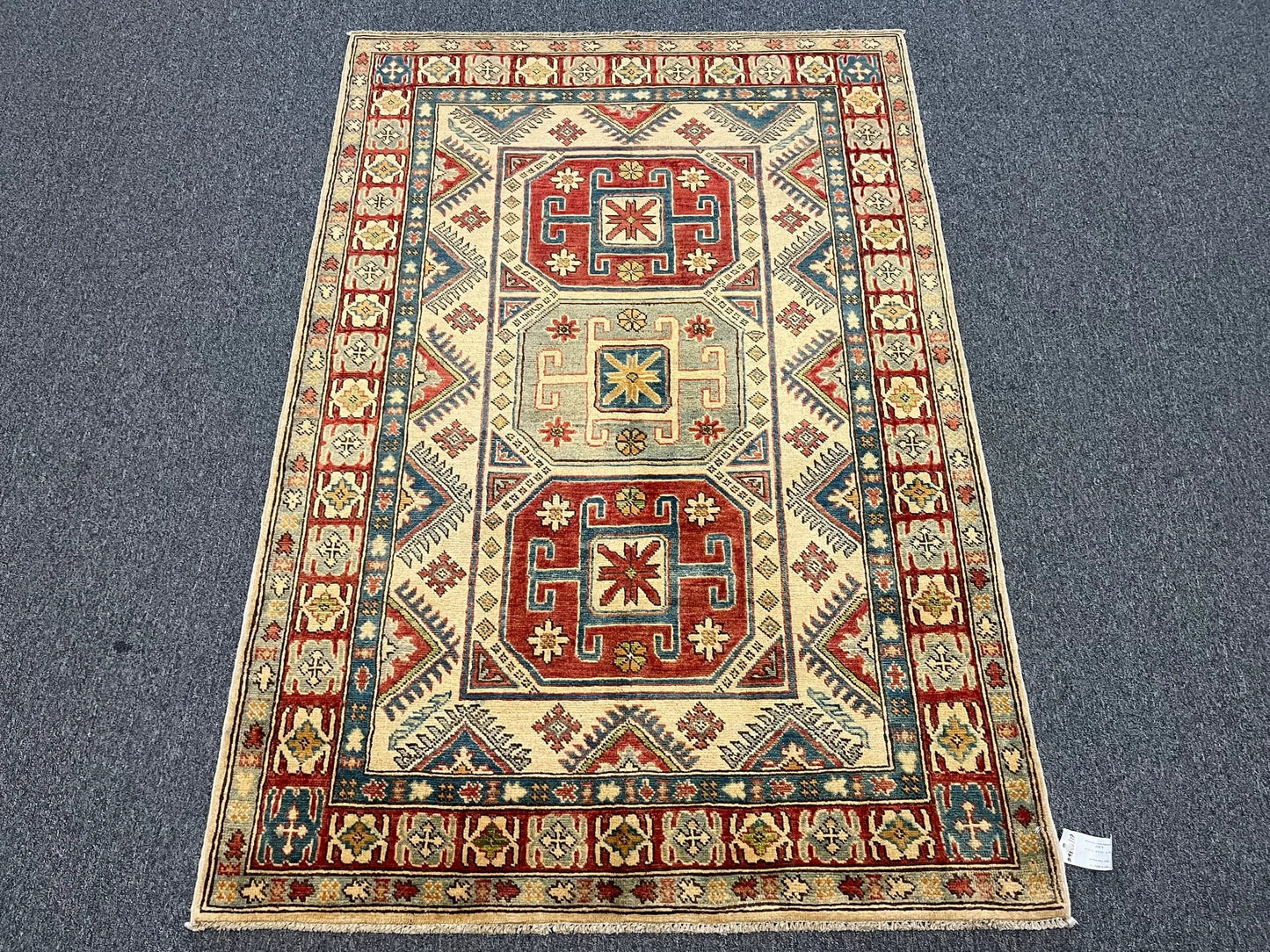 Kazak 4X6 Tribal Handmade Wool Rug # 9893