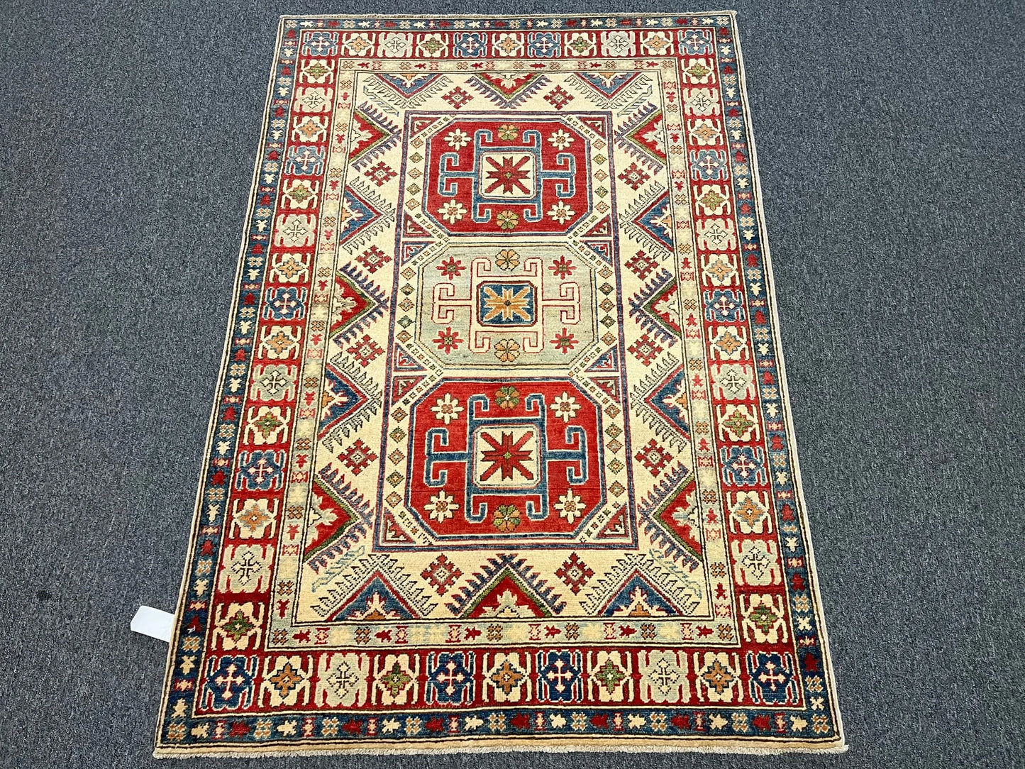 4X6 Hand knotted Kazak Tribal Wool Rug # 9889