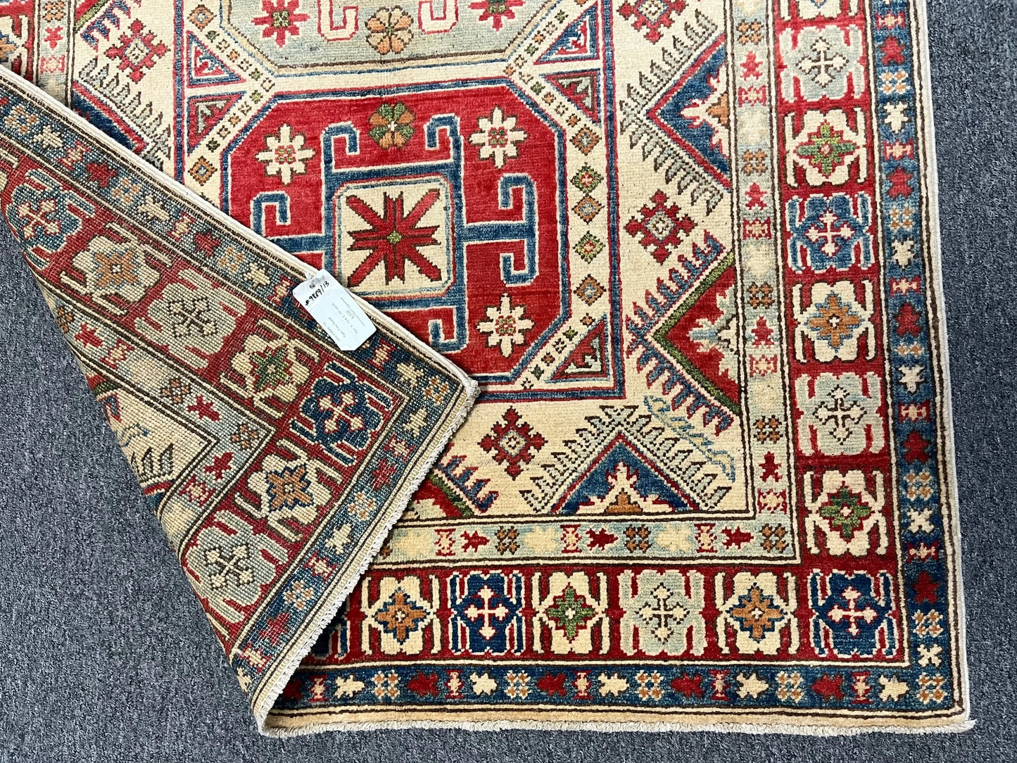 4X6 Hand knotted Kazak Tribal Wool Rug # 9889