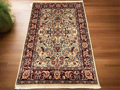 4X6 Floral Pakistani Handmade Wool Rug # 12437