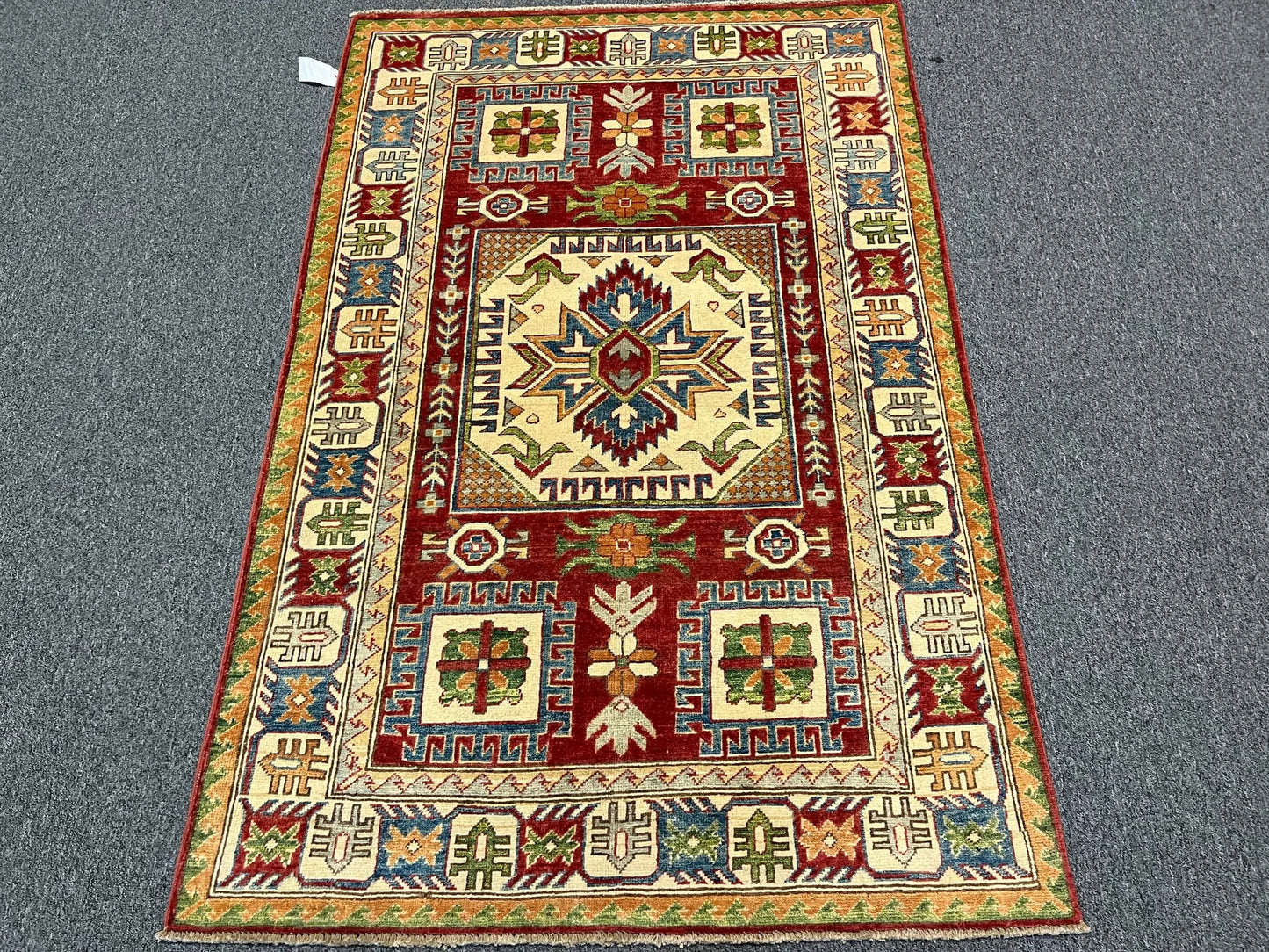 4X6 Hand knotted Kazak Tribal Wool Rug # 9903