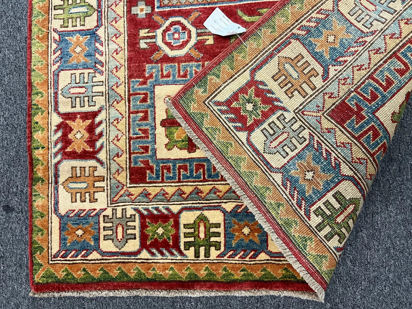 4X6 Hand knotted Kazak Tribal Wool Rug # 9903