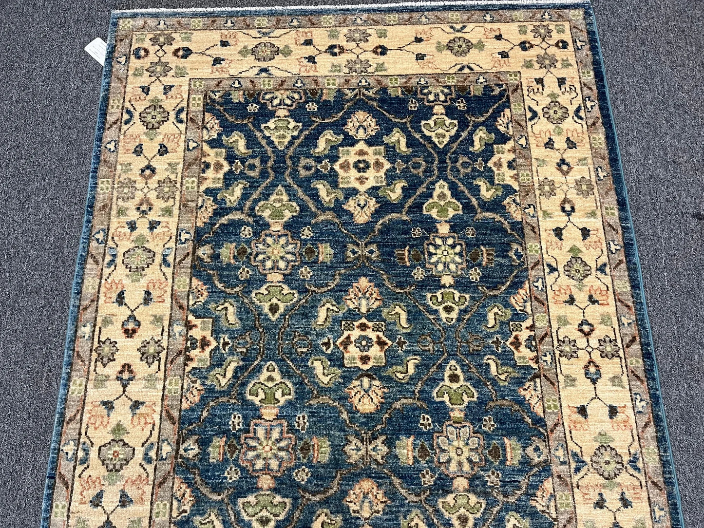 Oushak Ziegler Blue 4X6 Handmade Wool Rug # 10477