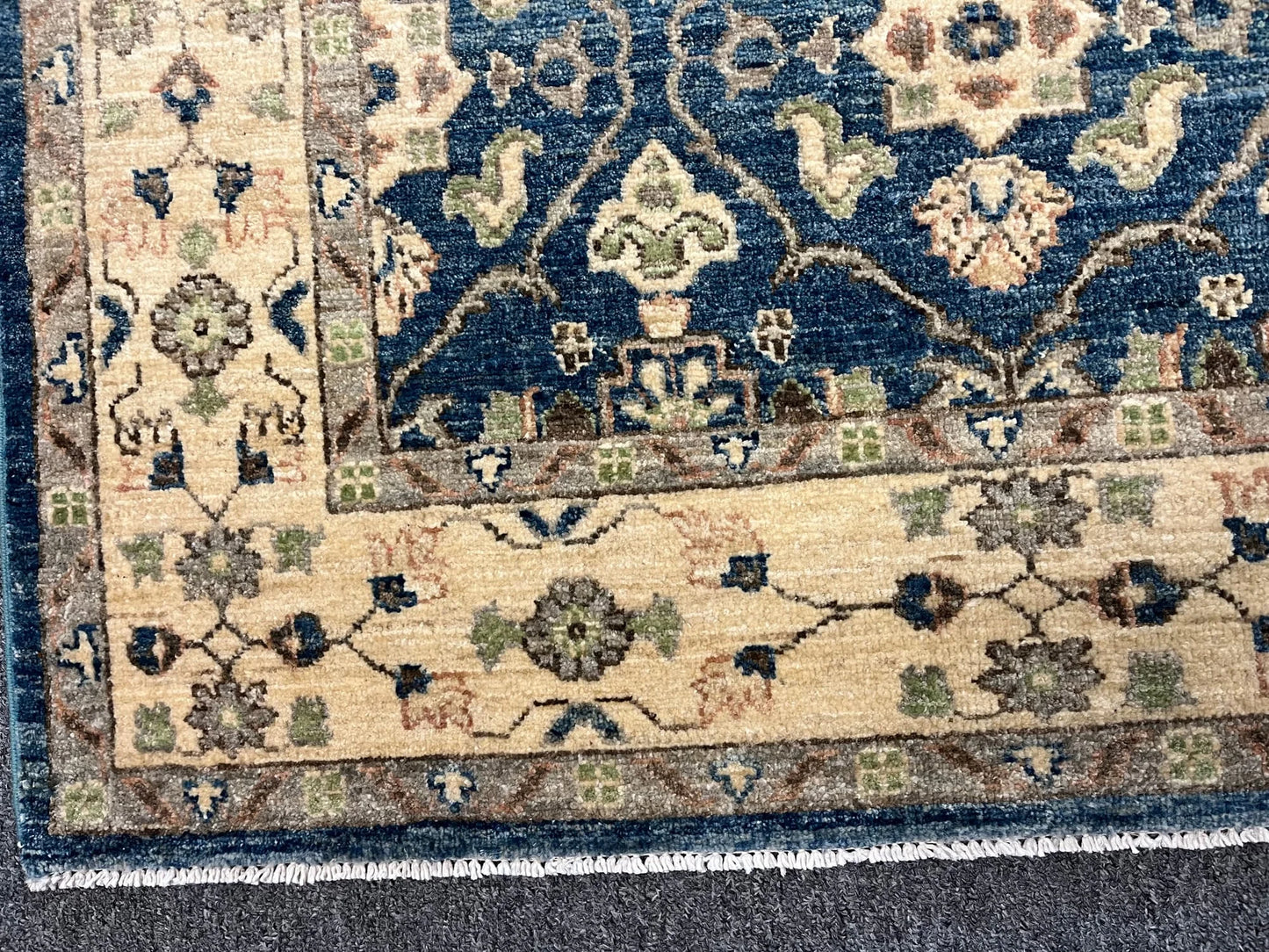 Oushak Ziegler Blue 4X6 Handmade Wool Rug # 10477