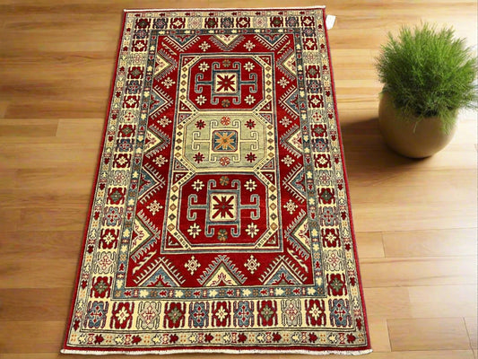 Kazak Tribal Handmade Wool Rug # 10401