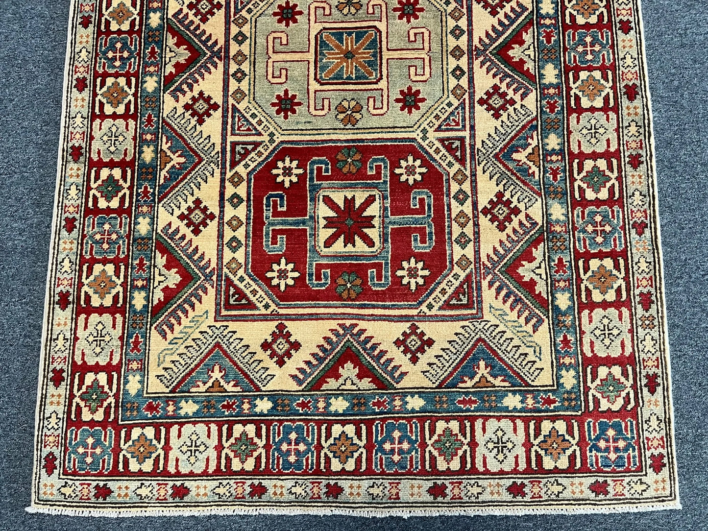 Kazak Multicolor 4X6 Handmade Wool Rug # 10395