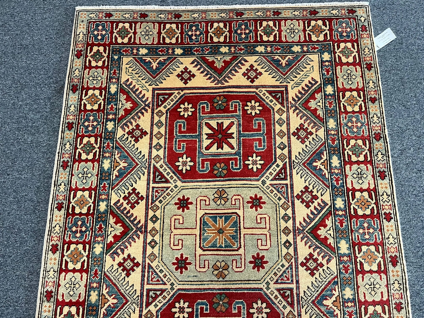 Kazak Multicolor 4X6 Handmade Wool Rug # 10395