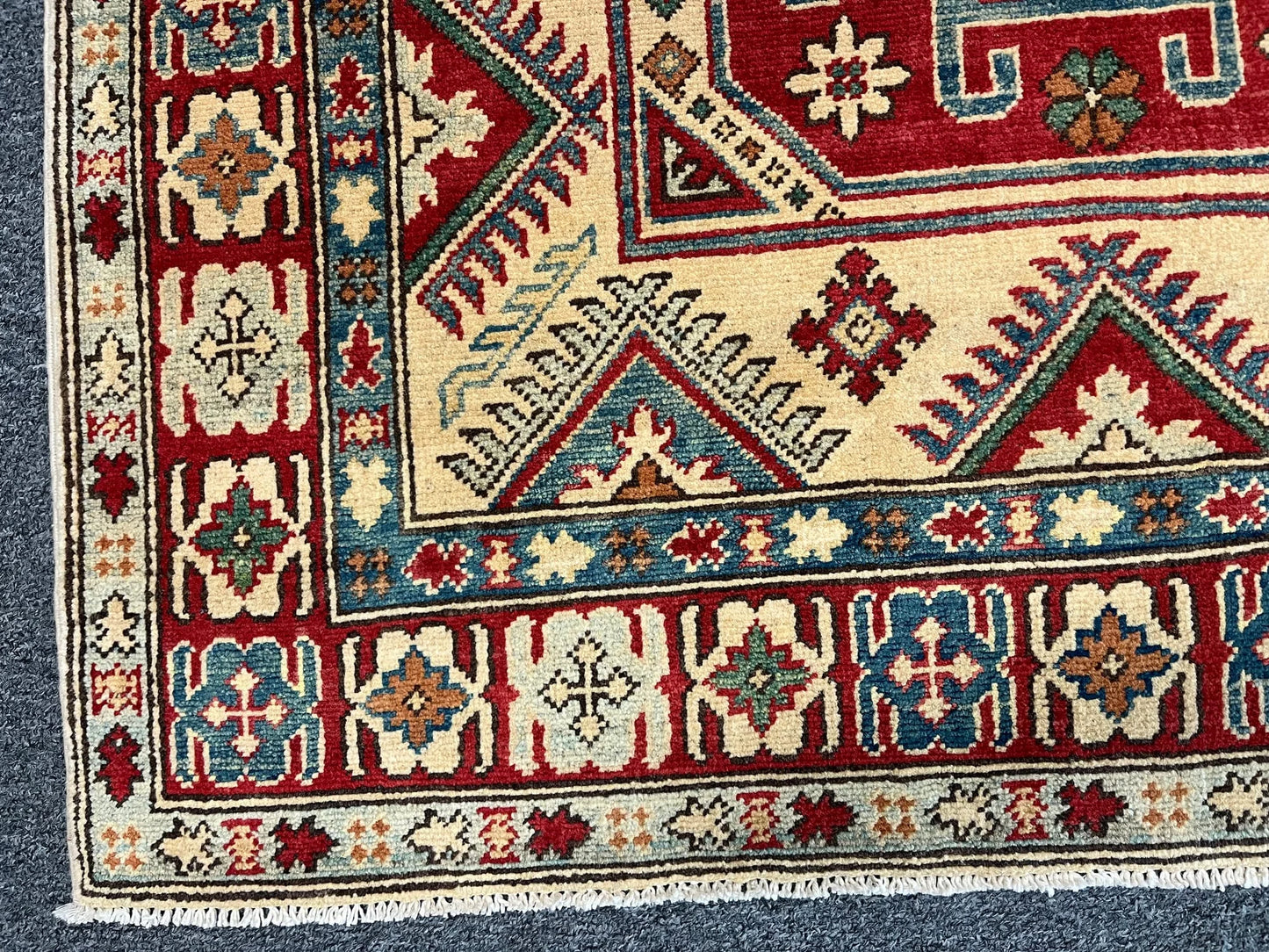 Kazak Multicolor 4X6 Handmade Wool Rug # 10395