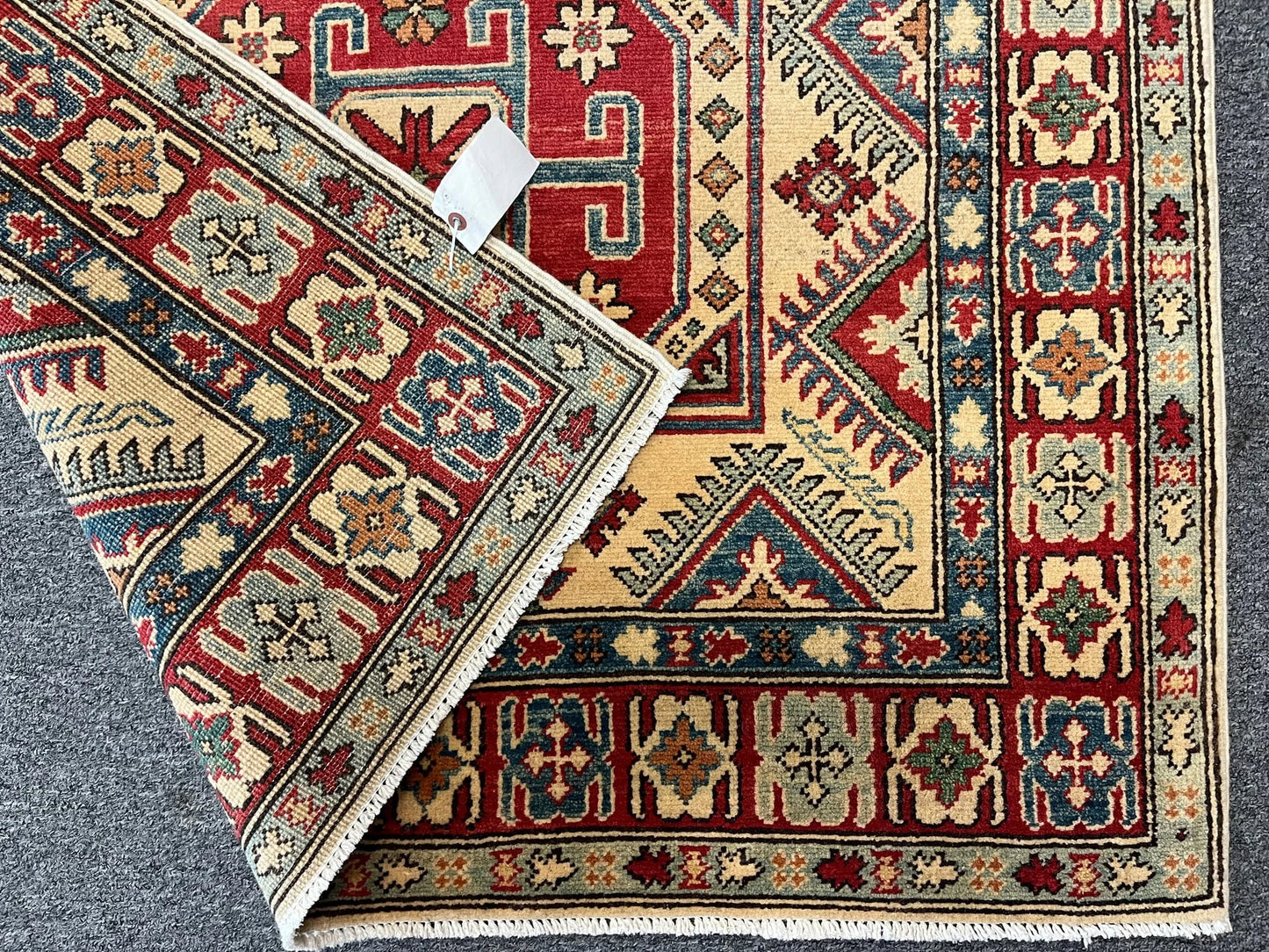 Kazak Multicolor 4X6 Handmade Wool Rug # 10395