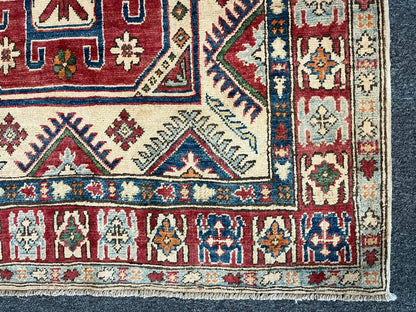4X6 Kazak Handmade Wool Rug # 9437