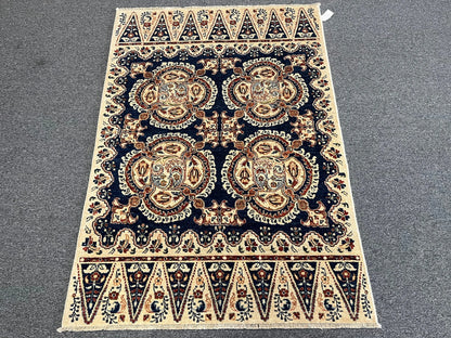 4X6 Navy Blue Oushak Handmade Wool Rug # 9176