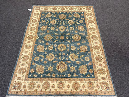 Oushak Ziegler light Blue 6X8 Handmade Wool Rug # 13244