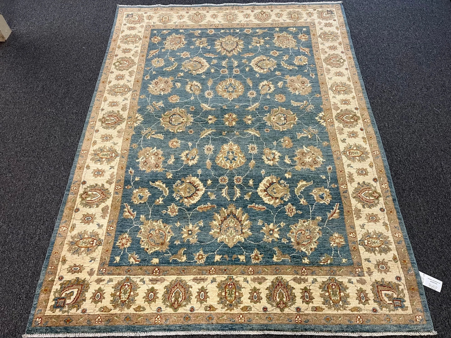 Oushak Ziegler light Blue 6X8 Handmade Wool Rug # 13244