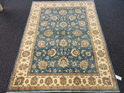 Oushak Ziegler light Blue 6X8 Handmade Wool Rug # 13244