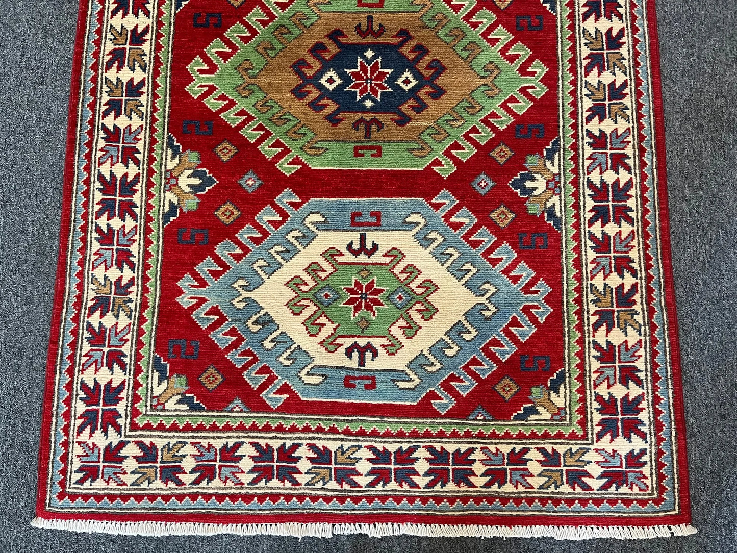 Kazak Red 3X5 Handmade Wool Rug # 13007