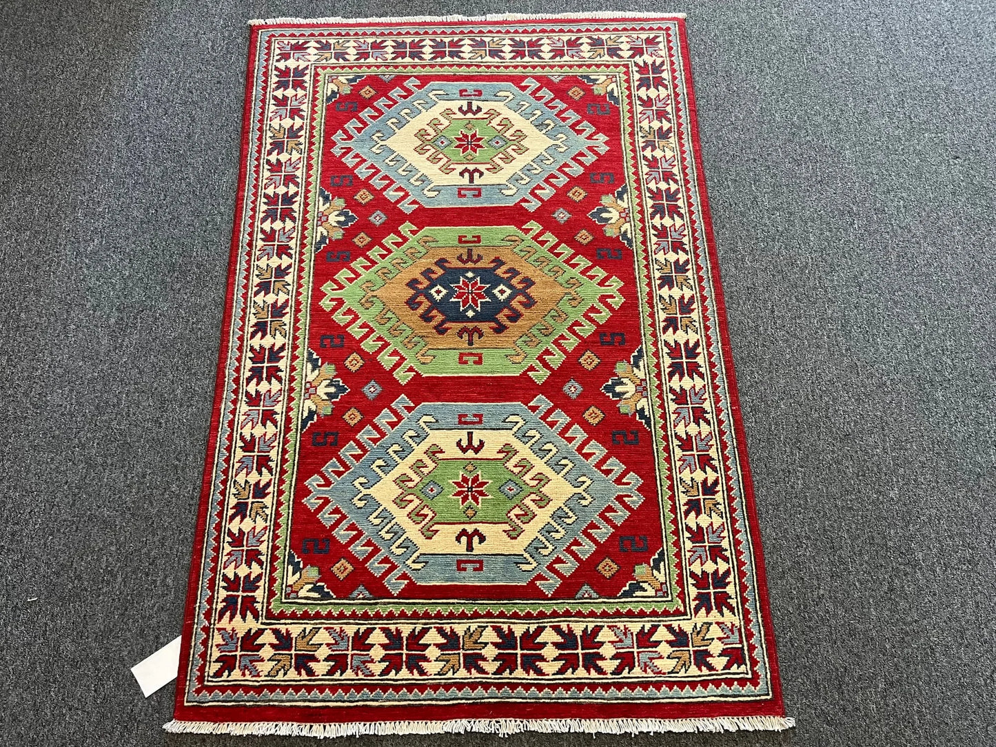 Kazak Red 3X5 Handmade Wool Rug # 13007