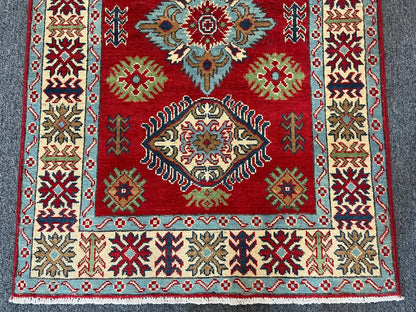 Kazak Red 3X5 Handmade Wool Rug # 13006