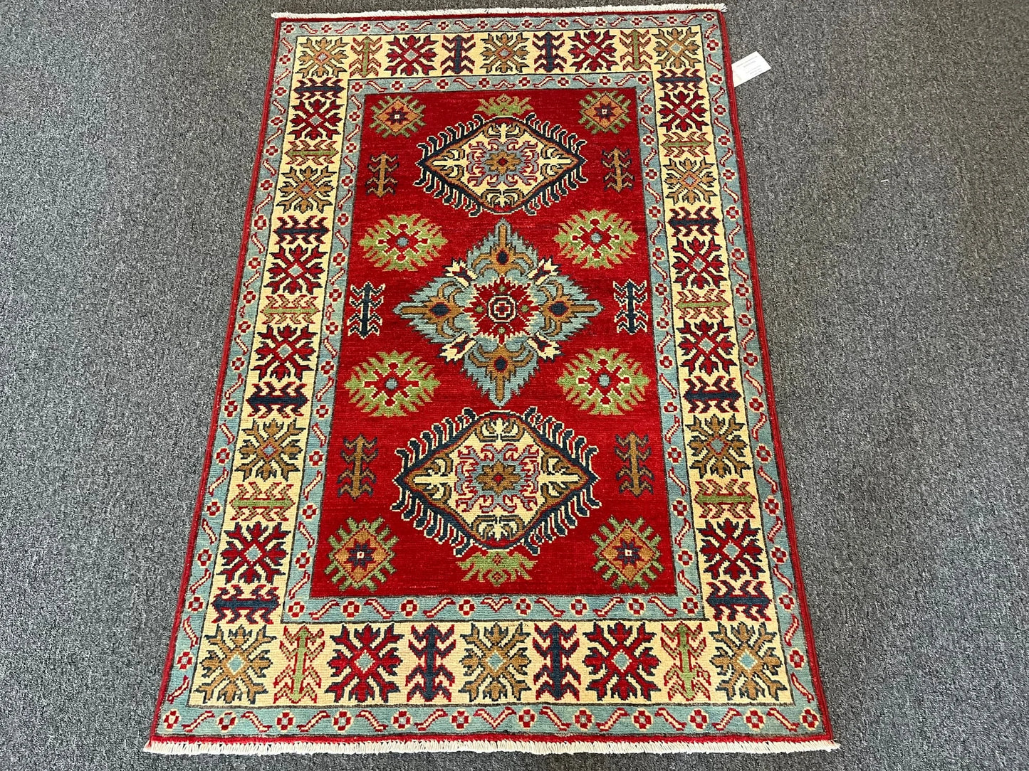 Kazak Red 3X5 Handmade Wool Rug # 13006