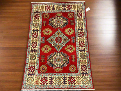 Kazak Red 3X5 Handmade Wool Rug # 13006