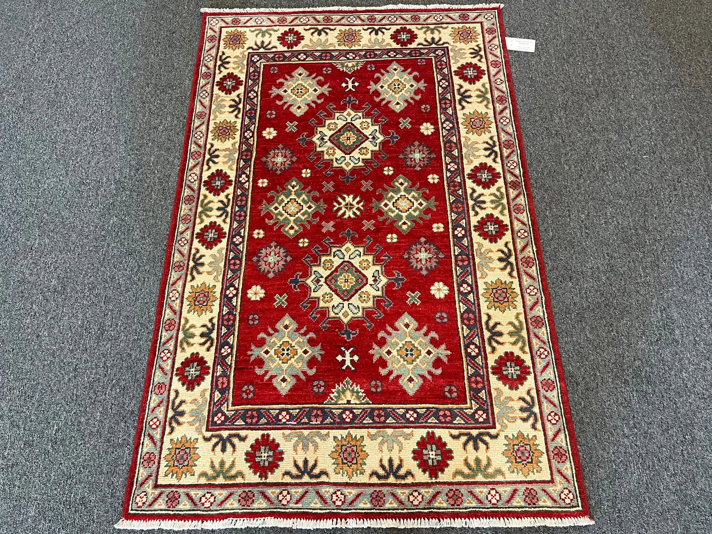 Kazak Red 3X5 Handmade Wool Rug # 13008