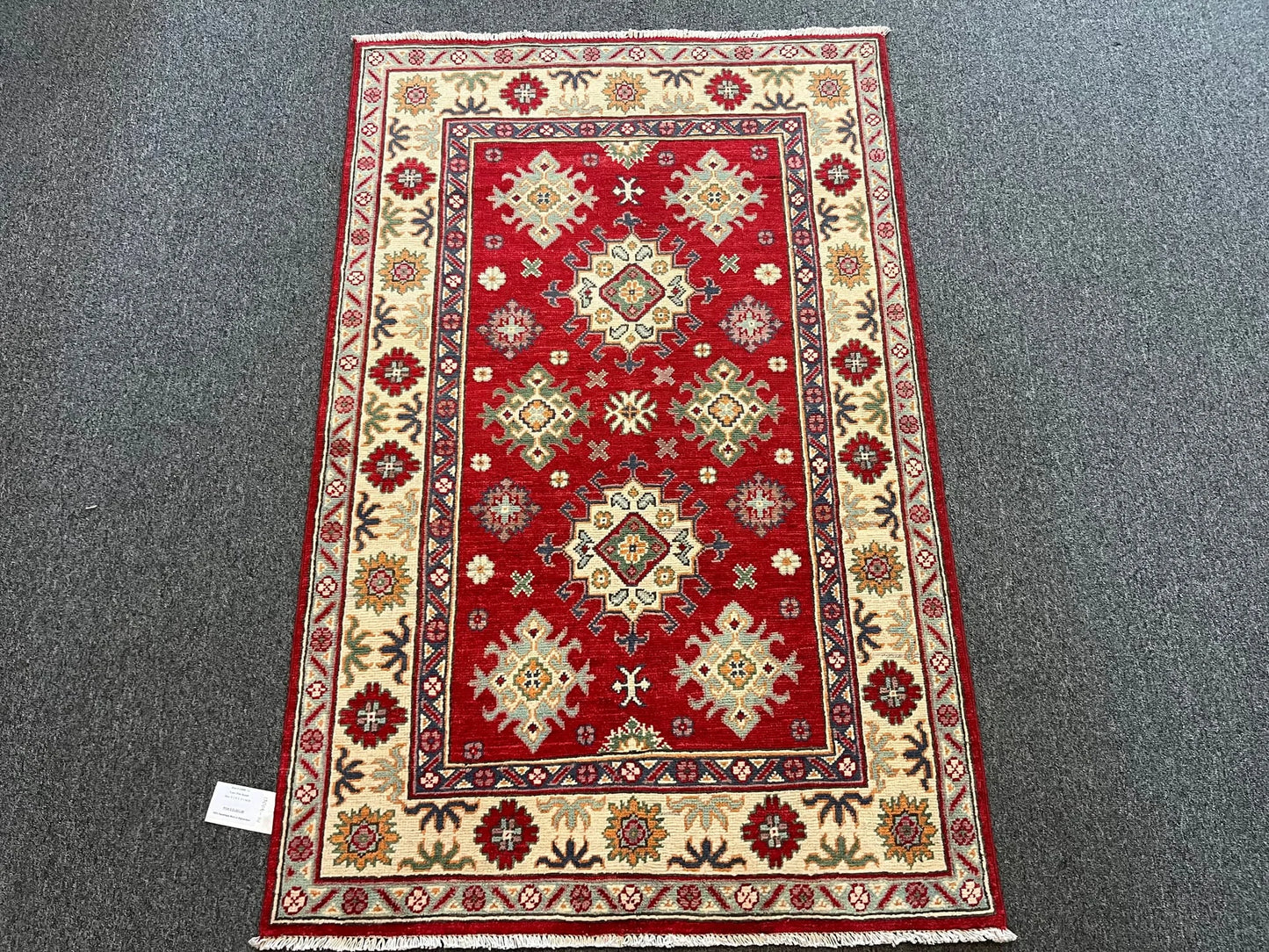 Kazak Red 3X5 Handmade Wool Rug # 13008