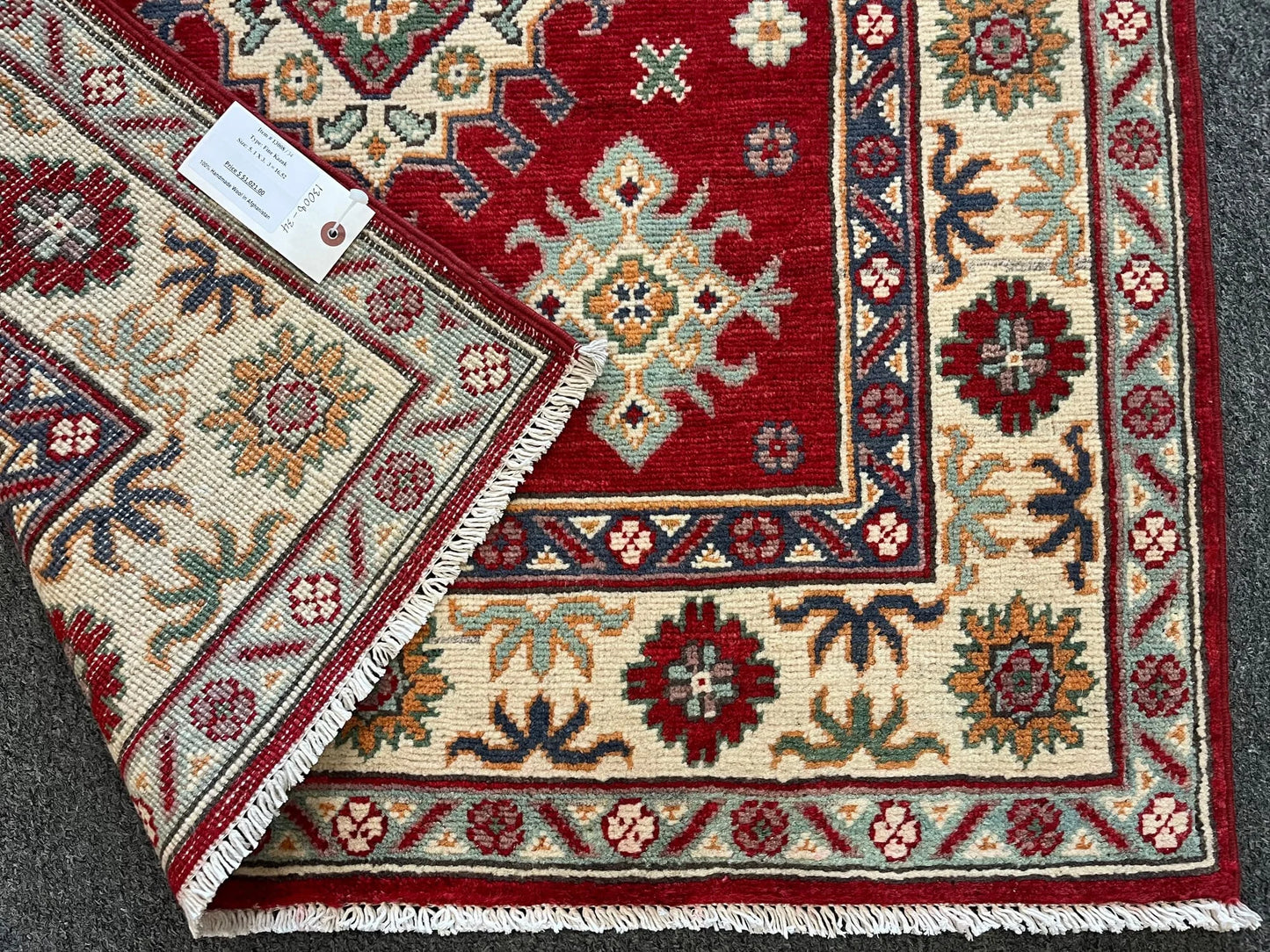 Kazak Red 3X5 Handmade Wool Rug # 13008